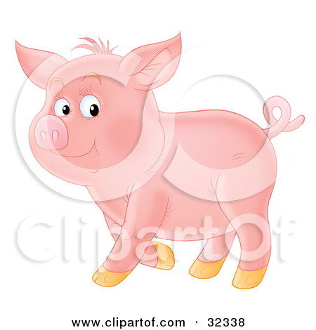 Three Little Pigs Dancing At A Cottage   Royalty Free Clipart By Alex