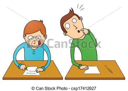 Vector Illustration Of Cheating Student Csp17412627   Search Clipart