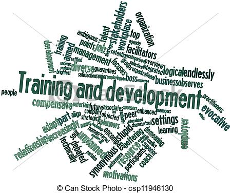 Abstract Word Cloud For Training And Development With Related Tags And    