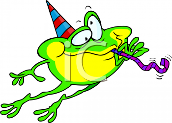Animal Clipart Net Cartoon Clipart Picture Of A Frog With A Noisemaker