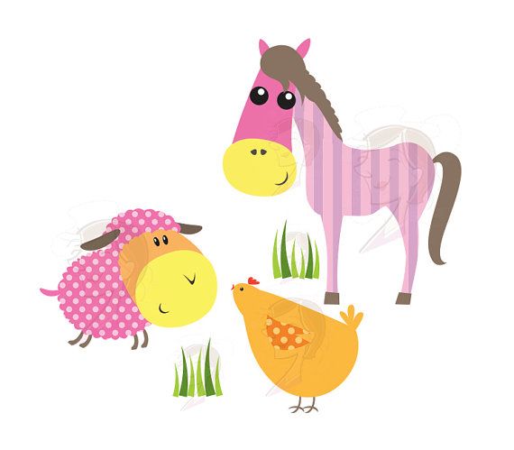Baby Farm Animals Clipart Cute Animal By May Pl Digital Art  9