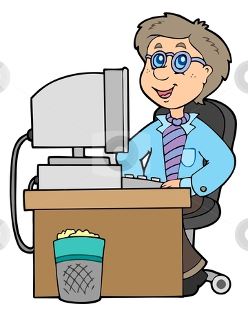 Cartoon Office Worker Stock Vector Clipart Cartoon Office Worker