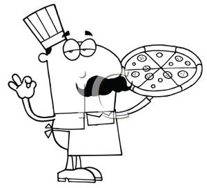 Cartoon Pizza Chef With A Prize Winning Pizza Royalty Free Clipart