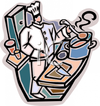 Chef Preparing Food   Royalty Free Clipart Image