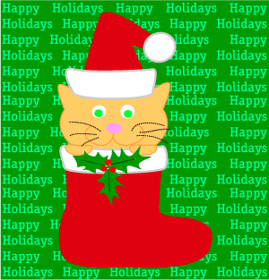 Christmas Kitty In Christmas Stocking Graphic