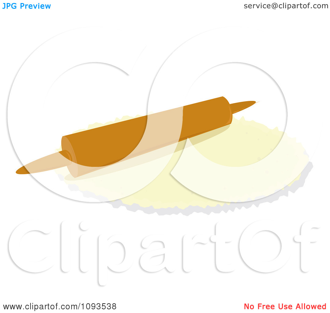 Clipart Rolling Pin On Dough   Royalty Free Vector Illustration By