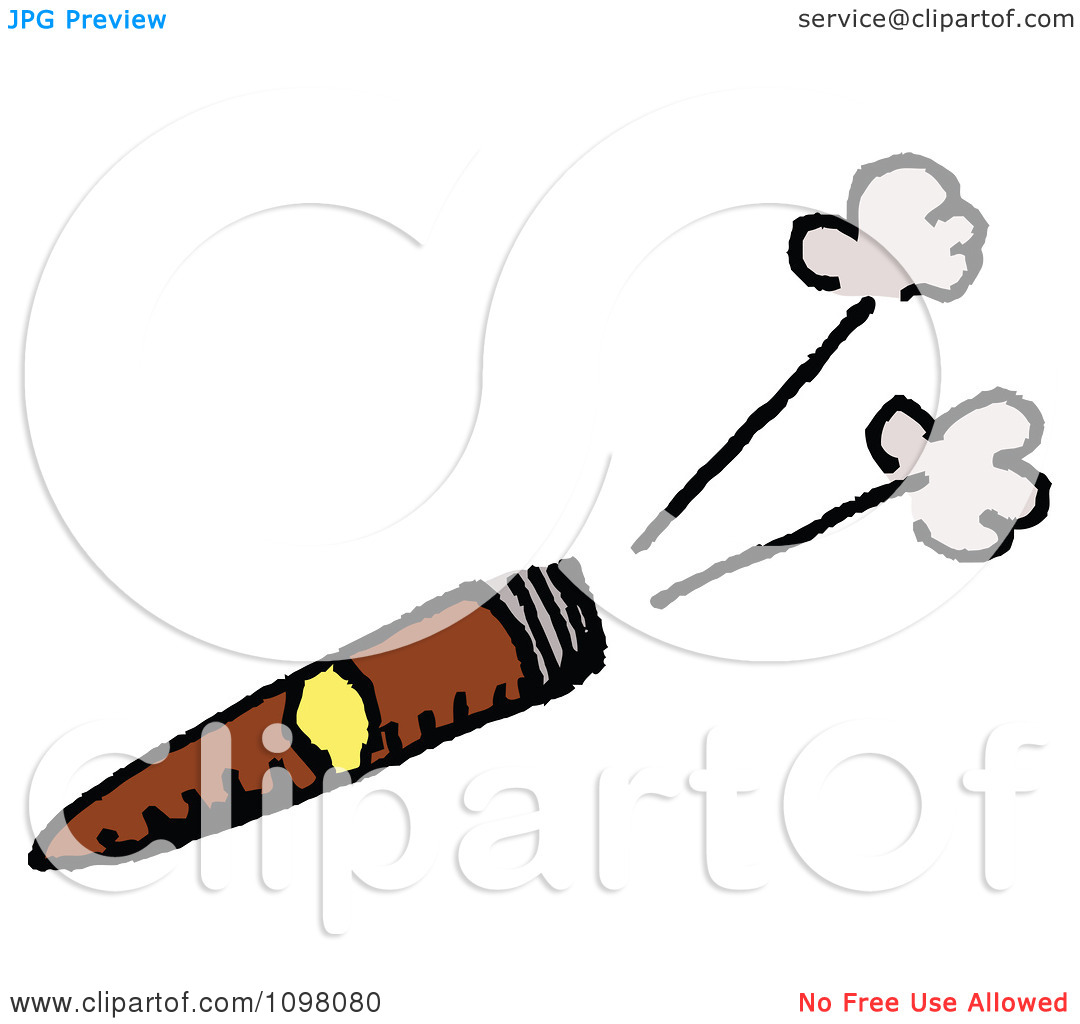 Clipart Smoking Cigar   Royalty Free Vector Illustration By Lafftoon