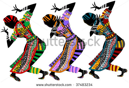 Ethnic Dance Of Religious People On A White Background   Stock Vector