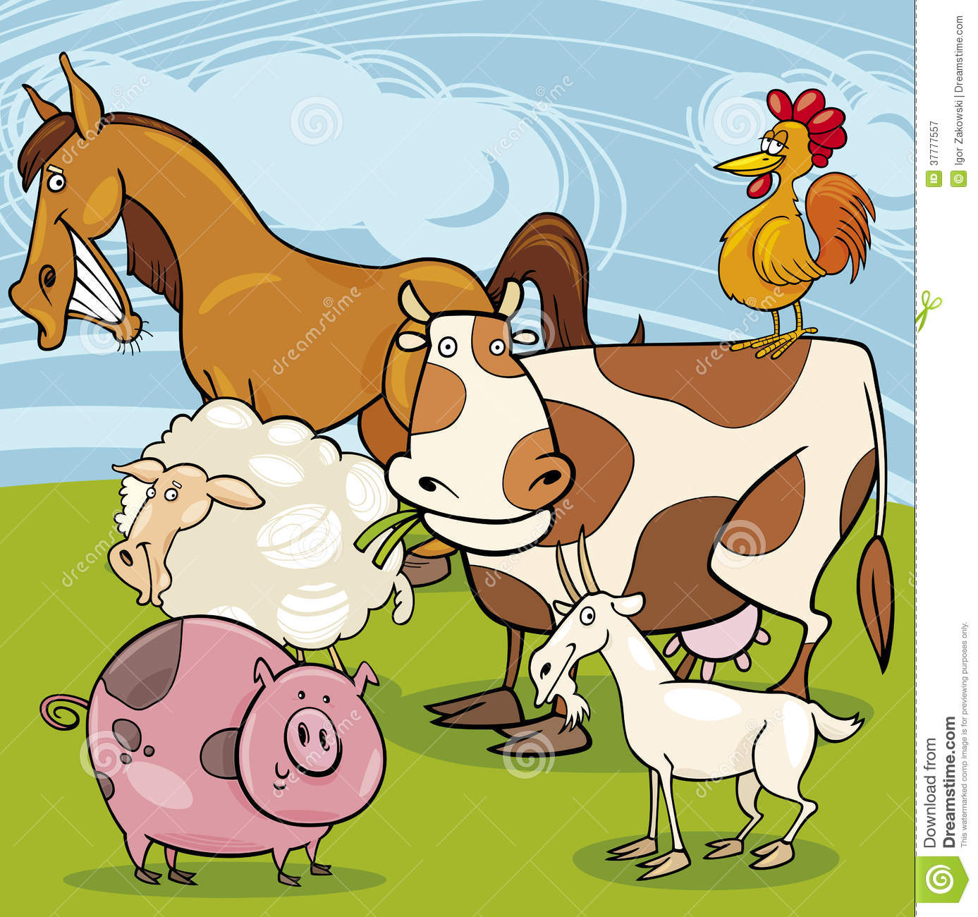 Farm Animals Cartoon Group Royalty Free Stock Photography   Image