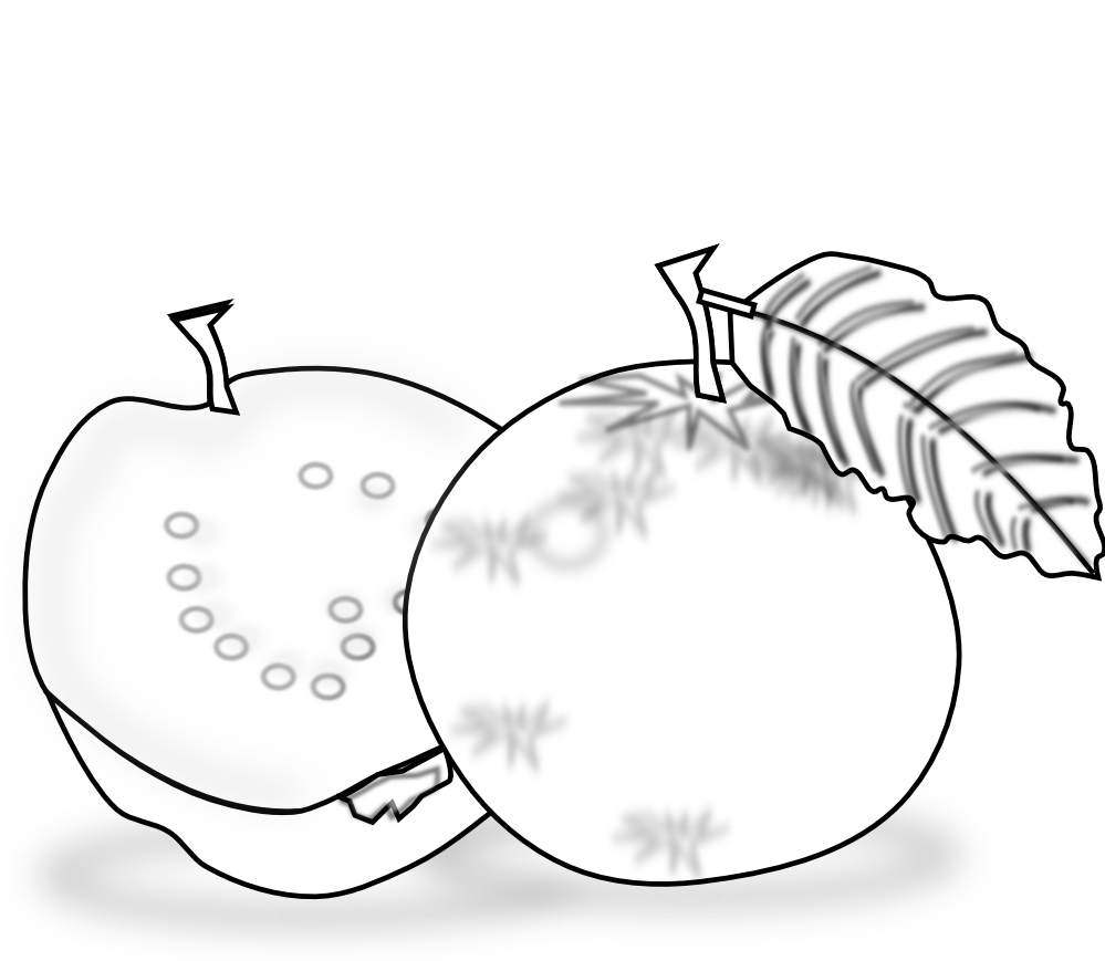 Food Guava Guava Black White Line Art Scalable Vector Graphics Svg