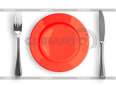 Fork And Knife Clipart Red Knife Red Plate And