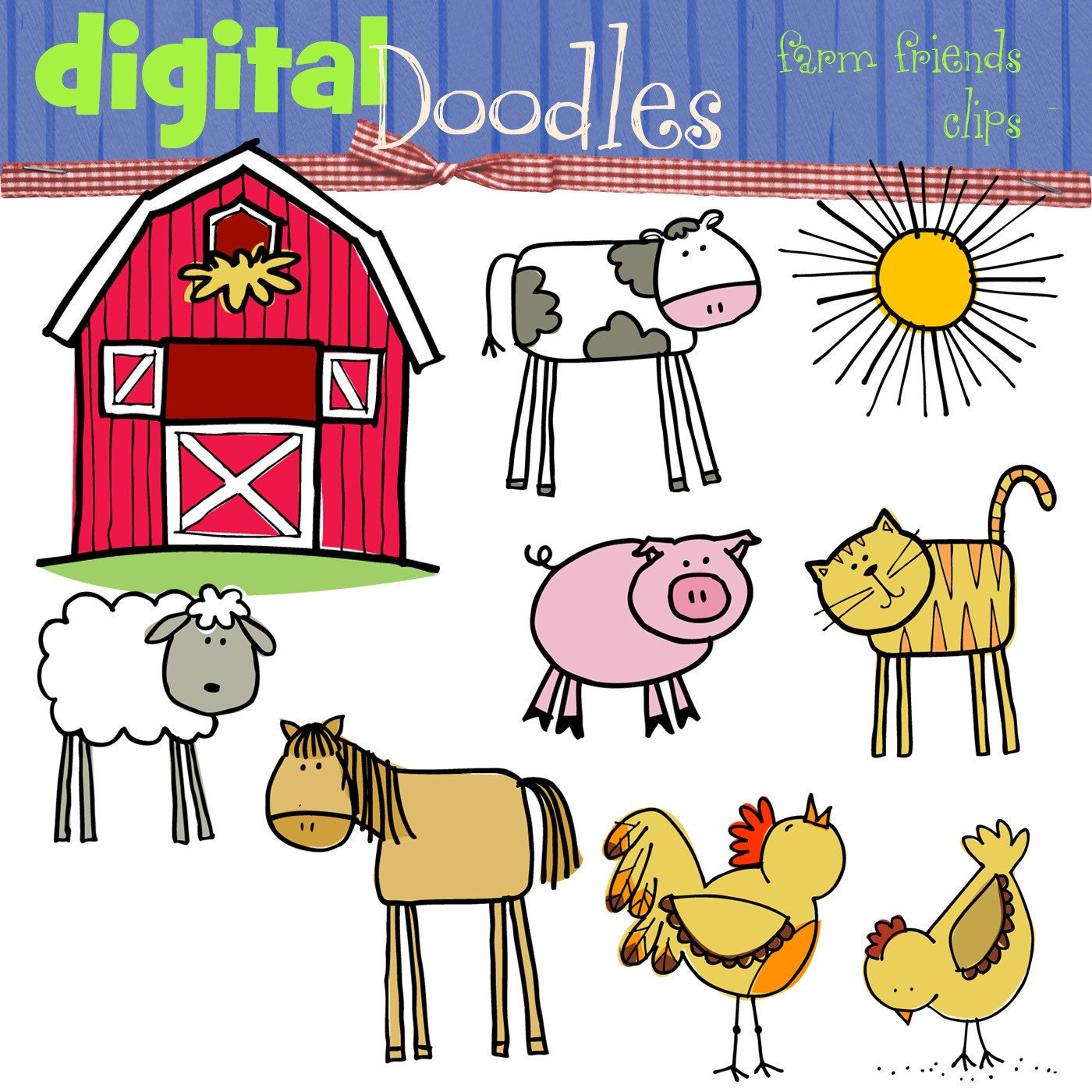 Instant Download Farm Friends Clipart By Kpmdoodles On Etsy