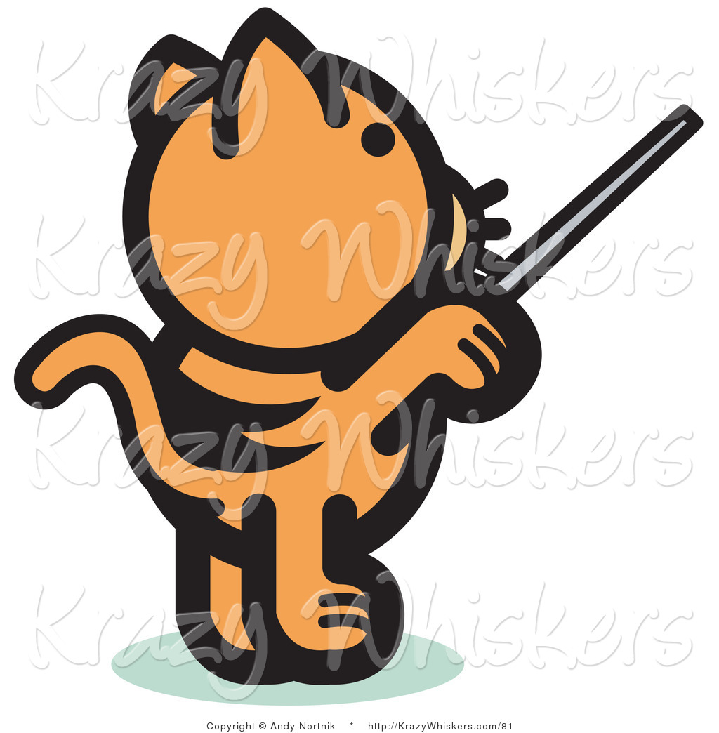 Larger Preview  Critter Clipart Of A Ginger Cat Standing On His Hind    