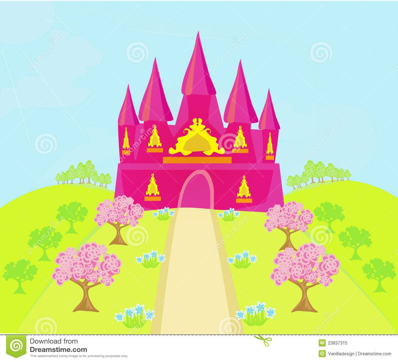 Magic Fairy Tale Princess Castle  Illustration