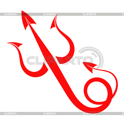 Red Trident Devil With Tail     Larser