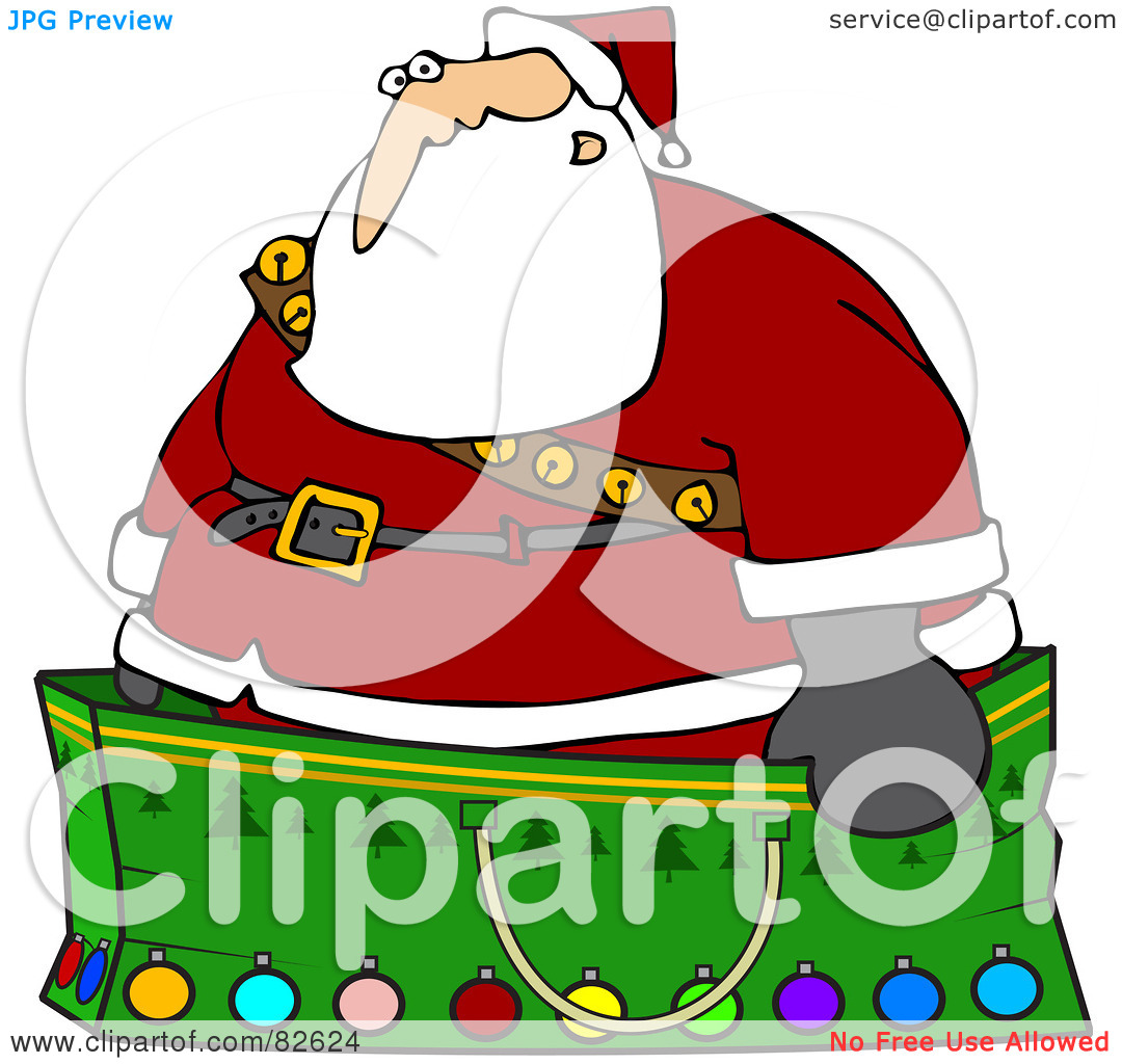 Royalty Free  Rf  Clipart Illustration Of Santa Wearing A Stash Of