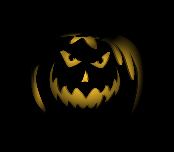 Scary Dark Night Pumpkin Ghost Lantern Clip Art At Clker Com   Vector