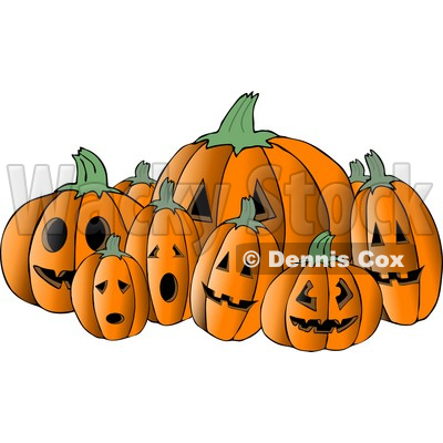 Scary Halloween Pumpkin Carvings Clipart   Djart  4868
