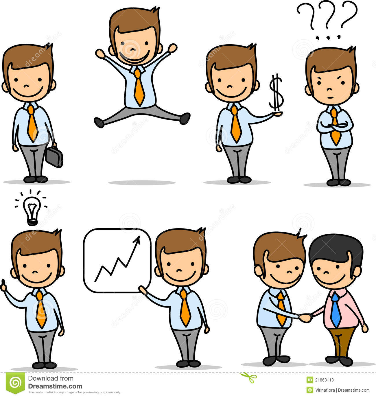 Set Of Funny Cartoon Office Workervector Stock Photos   Image    