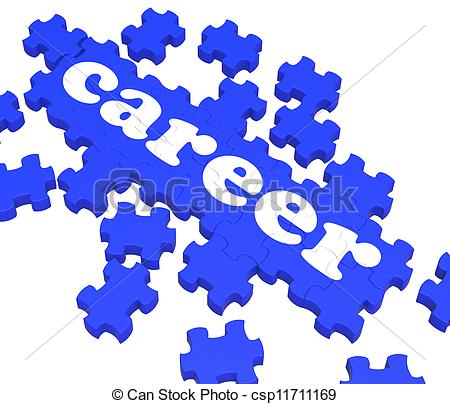 Stock Illustration Of Career Puzzle Showing Job Skills And Recruitment