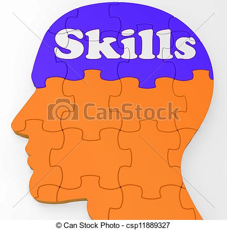 Stock Illustration   Skills Brain Shows Abilities Competence And