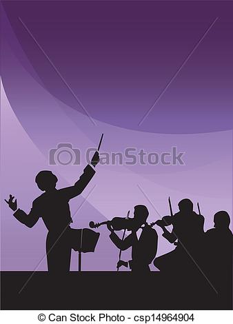 Vector   Symphony Orchestra Conductor   Stock Illustration Royalty