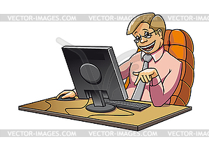 Young Manager In Office   Vector Clipart