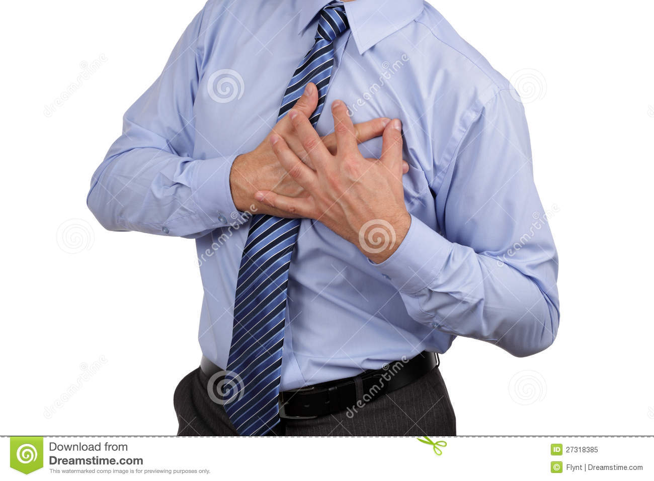 Businessman With Chest Pain Clutching His Chest Concept For Heart