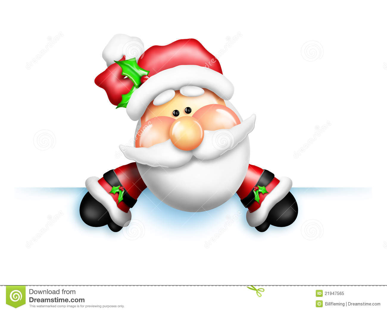 Cartoon Santa Leaning Over Edge Royalty Free Stock Photo   Image