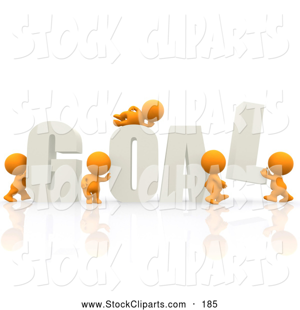 Clip Art Of 3d Orange People Assembling The Word Goal By Andresr