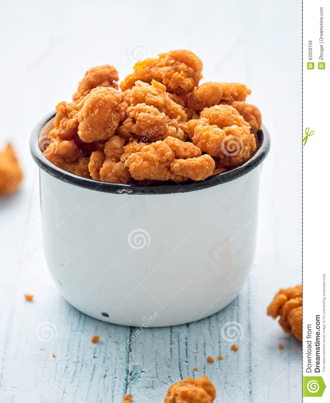 Close Up Of Rustic Popcorn Chicken