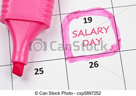Day Mark   Calendar Mark With Salary Day Csp5897252   Search Clipart    