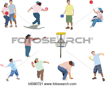 Disc Golf View Large Clip Art Graphic