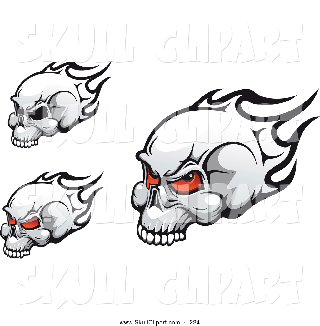 Flaming Skull Clip Art