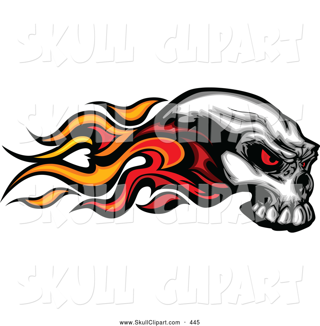 Flaming Skull Clip Art