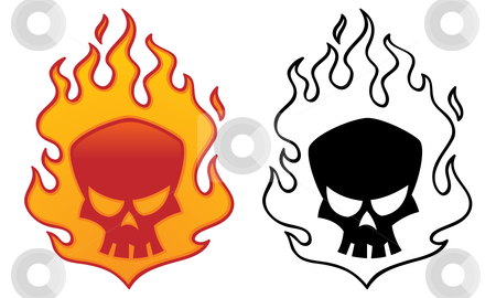 Flaming Skull Stock Vector Clipart Flaming Skull Vector Illustration