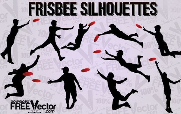 Free Vector Clip Art With Silhouettes Playing Frisbee  Free For    
