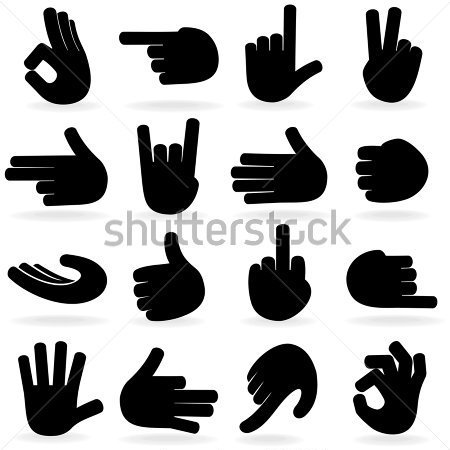     Hand Collection Different Hands Gestures Signals And Signs  Vector