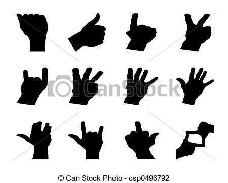 Hand Signals Shape Isolated On    Csp0496792   Search Clipart    