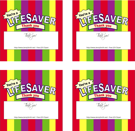 Jenny Smith S Lds Ideas    Life Savers Wrappers  Thank You