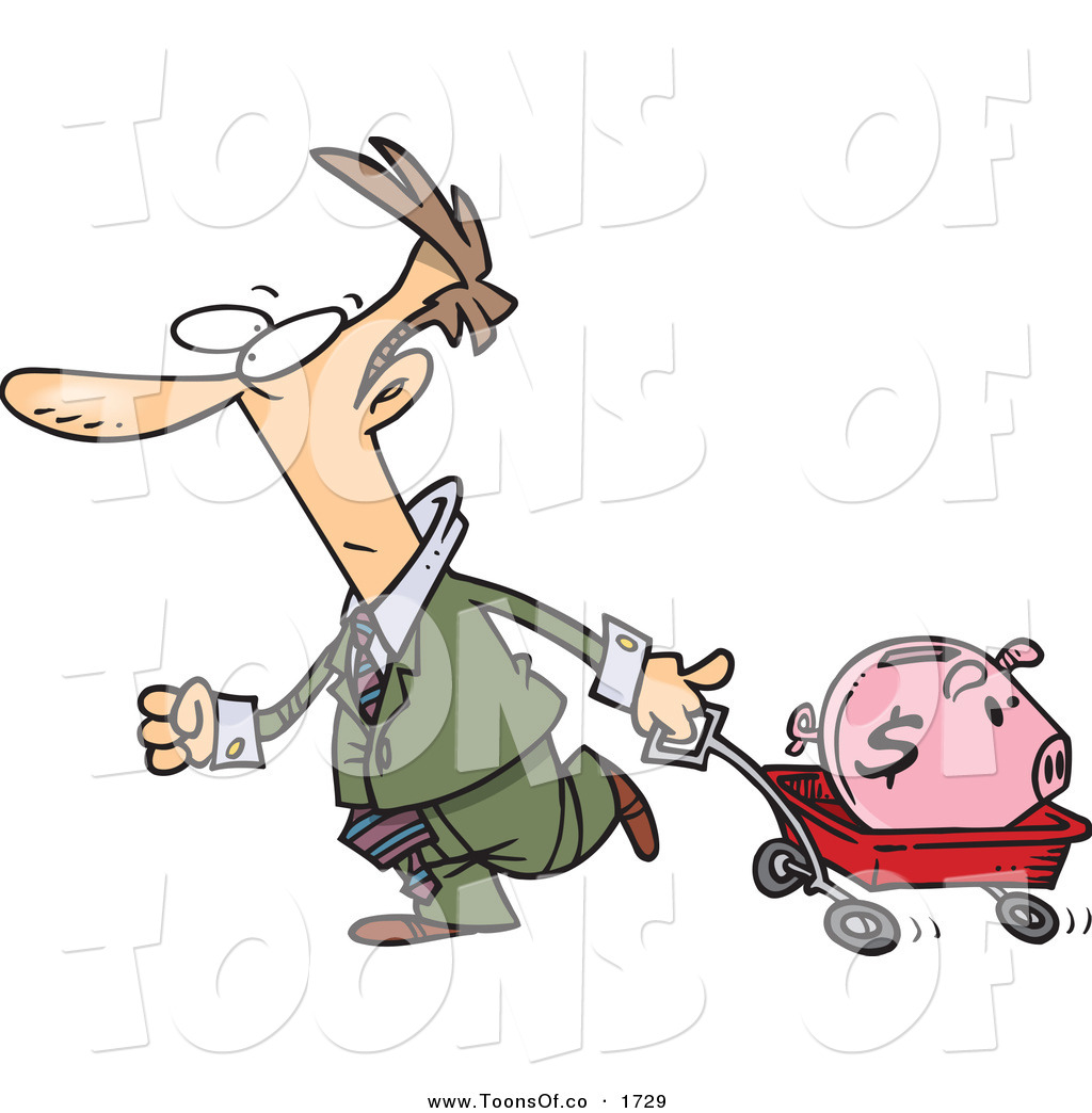 Larger Preview  Vector Cartoon Of A Determined White Man Pulling A