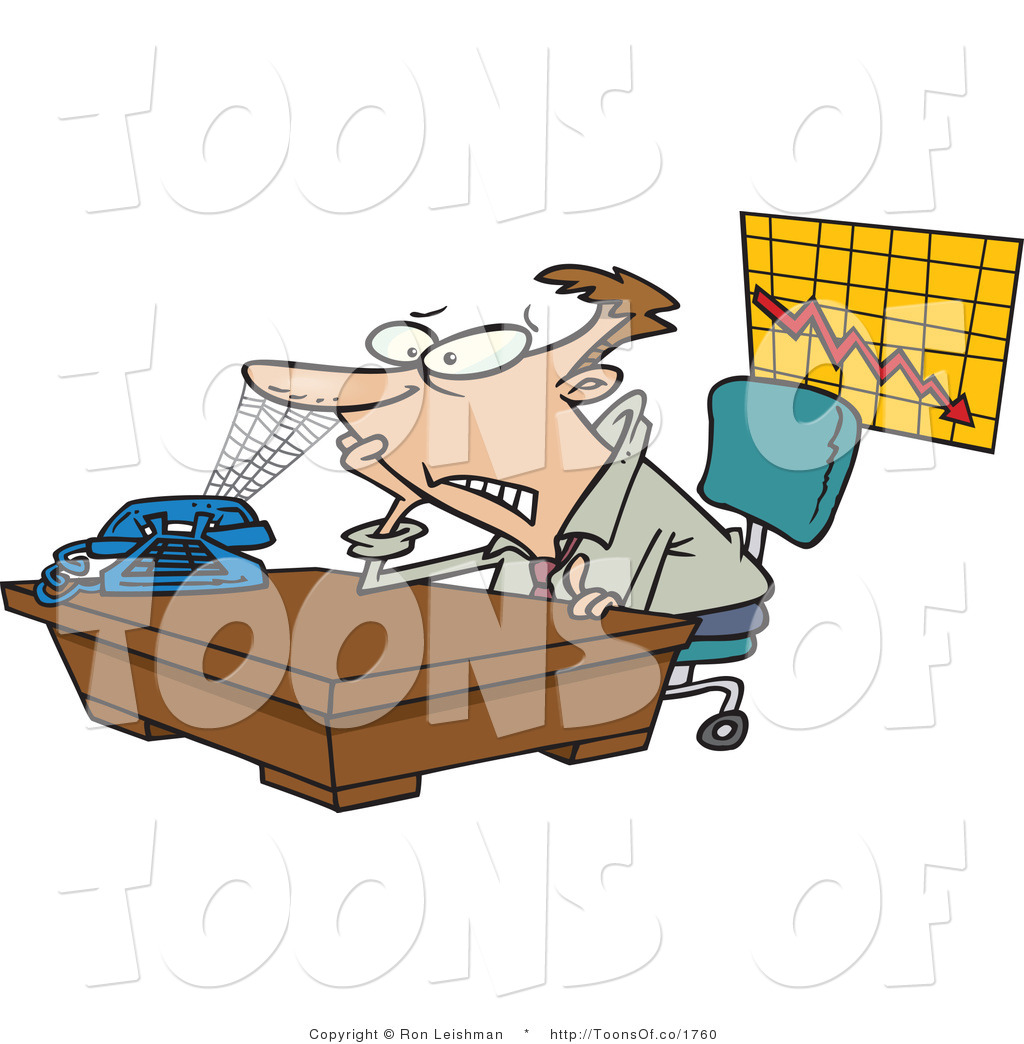 Larger Preview  Vector Cartoon Of A White Frowning Business Man With A    