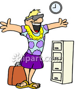 Man Going On Vacation To Hawaii   Royalty Free Clipart Picture