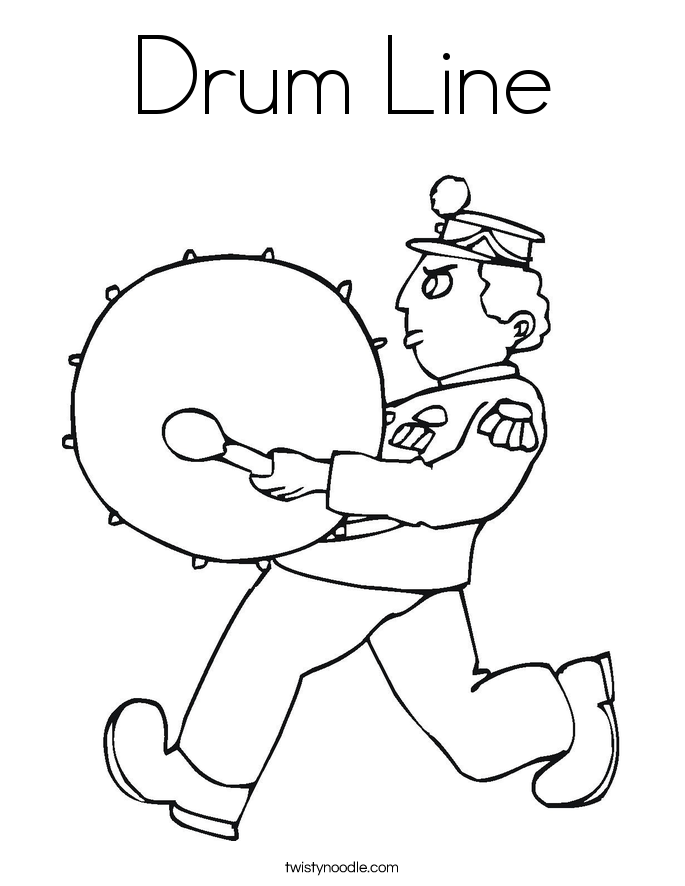 Marching Band Drumline Clipart Drum Line Coloring Page 