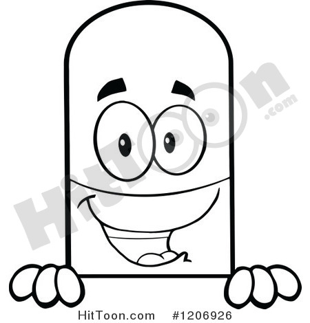 Pill Clipart Black And White Black And White Happy Pill