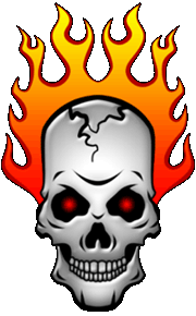 Red Flaming Skull Clipart