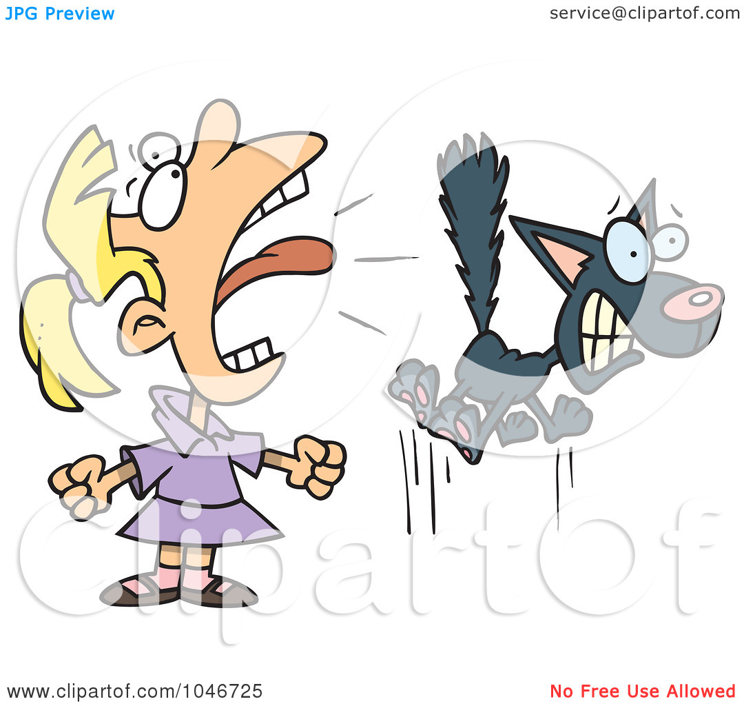 Royalty Free  Rf  Clip Art Illustration Of A Cartoon Girl Screaming At