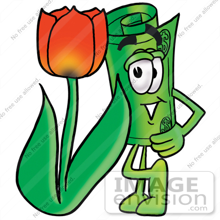 Salary Clipart 24710 Clip Art Graphic Of A Rolled Greenback Dollar