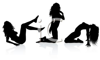 Sexy Dancer Silhouette   Royalty Free Clip Art Picture