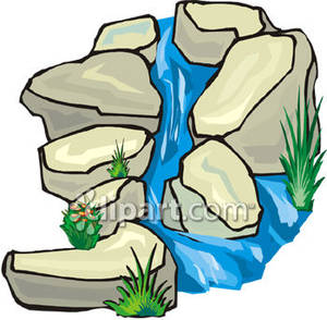 Small Creek Waterfall   Royalty Free Clipart Picture